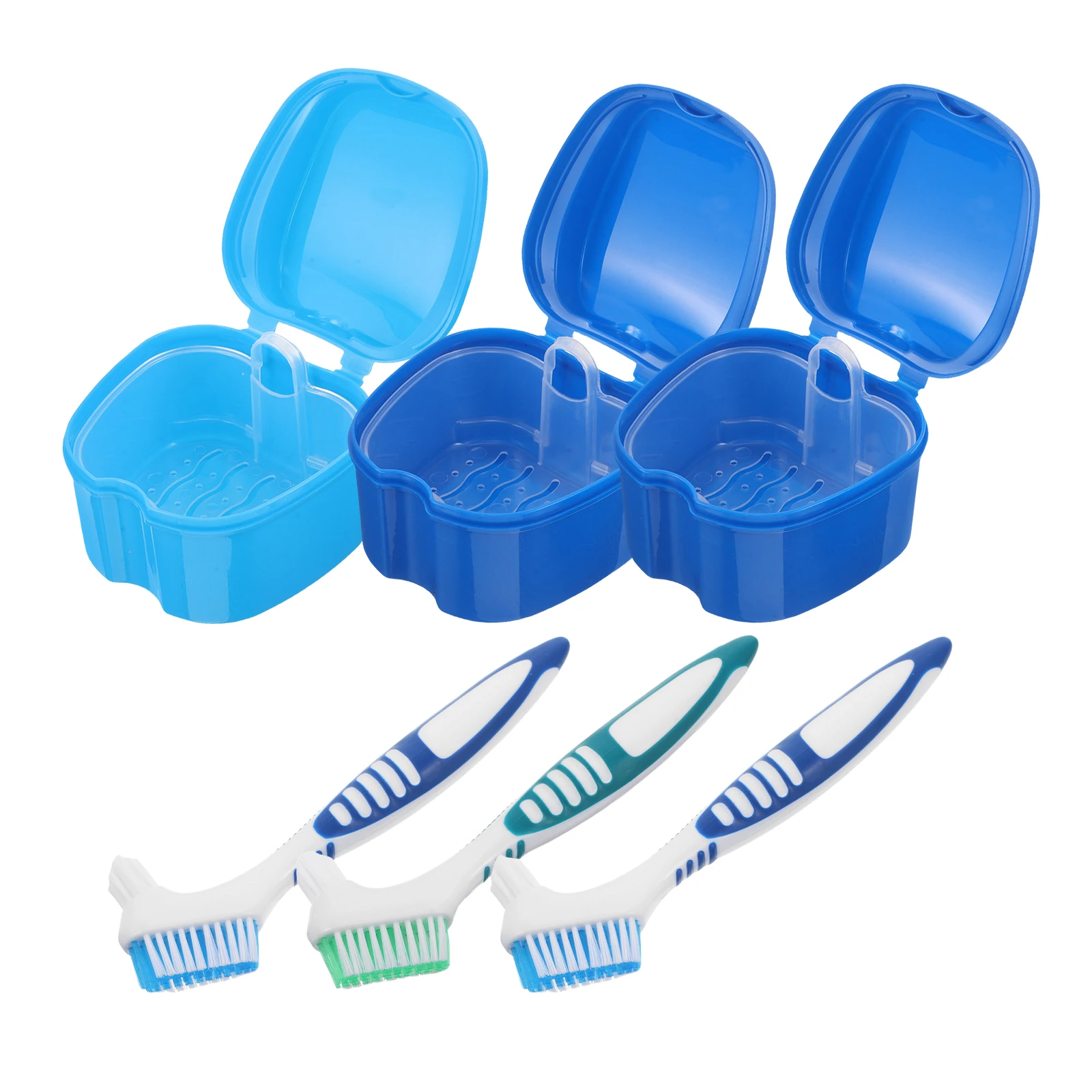 3 Sets Denture Care Kit False Teeth Cleaning Storage Box Portable Waterproof Travel Case With Brush Ventilated Soaking Container 
3 Sets Denture Care Kit False Teeth Cleaning Storage Box Portable Waterproof Travel Case With Brush Ventilated Soaking Container