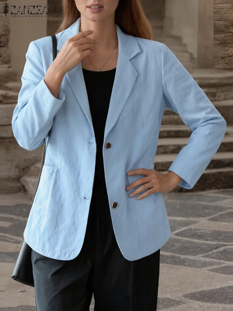 ZANZEA 2025 Autumn Blazer Woman Casual Lapel Neck Long Sleeve Cotton Linen Suit Jackets Breathable Lightweight Outerwear
ZANZEA 2025 Autumn Blazer Woman Casual Lapel Neck Long Sleeve Cotton Linen Suit Jackets Breathable Lightweight Outerwear