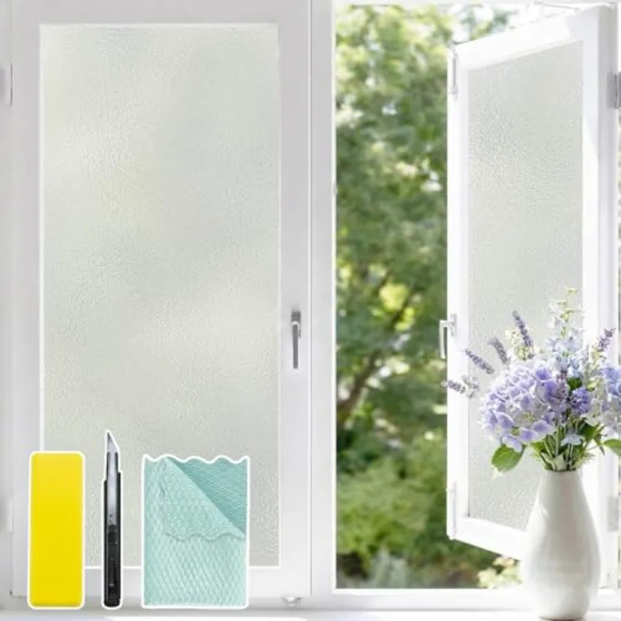 Frosted Glass Window Privacy Film Decorative, 23.6 x 236 Inch Static Cling Bathroom Window Frosting Film Day and Night Privacy
Frosted Glass Window Privacy Film Decorative, 23.6 x 236 Inch Static Cling Bathroom Window Frosting Film Day and Night Privacy