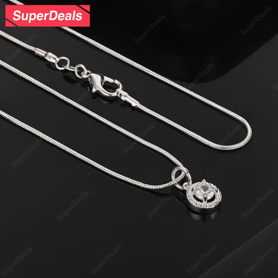 SuperDeals 925 Sterling Silver Round Zircon Pendant Necklace Classic Noble Jewelry Versatile Birthday Party Gift For Women
SuperDeals 925 Sterling Silver Round Zircon Pendant Necklace Classic Noble Jewelry Versatile Birthday Party Gift For Women