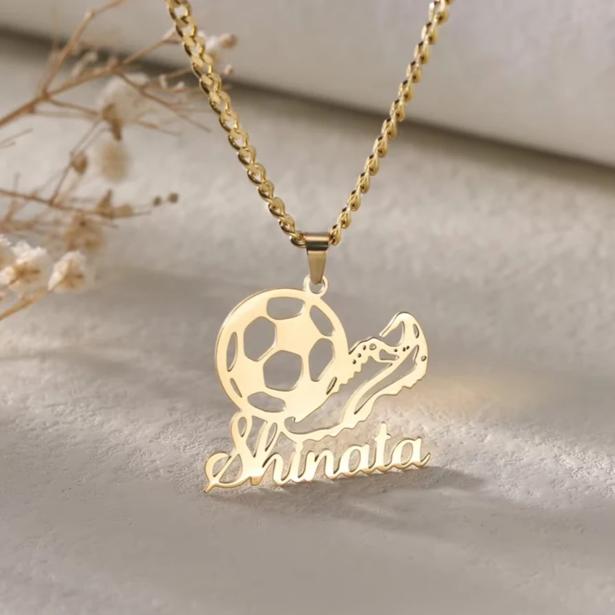 Customized Soccer Ball Name Necklace Minimalist Jewelry with Football Charm Personalized Soccer Team Gifts for Boys and Girls
Customized Soccer Ball Name Necklace Minimalist Jewelry with Football Charm Personalized Soccer Team Gifts for Boys and Girls