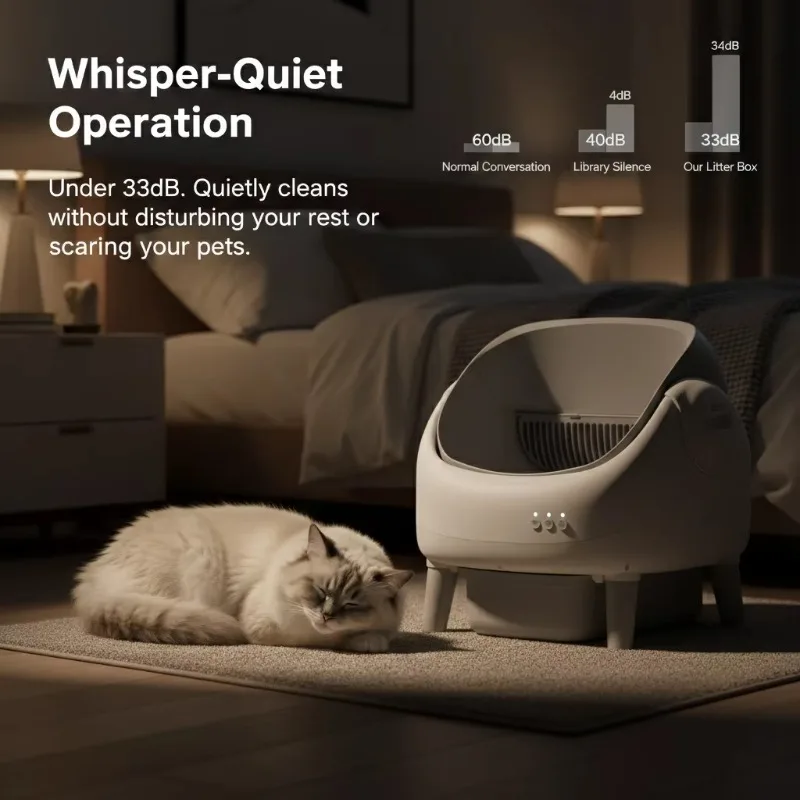 Smart Cat Litter Box Self Cleaning Odor Control APP Connectivity 76L Capacity Lightweight 8KG for Small Spaces
Smart Cat Litter Box Self Cleaning Odor Control APP Connectivity 76L Capacity Lightweight 8KG for Small Spaces