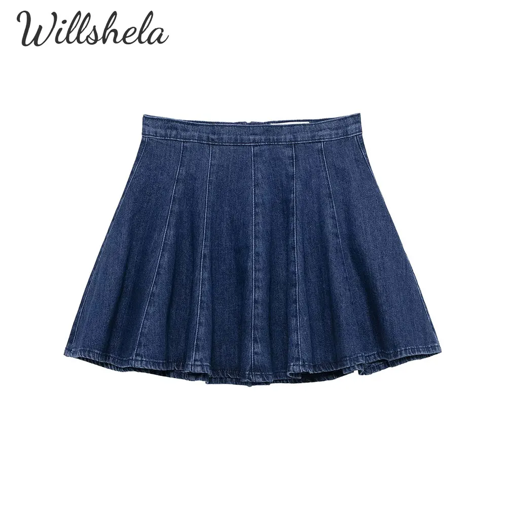 Willshela Women Fashion A-Line Denim Skirt Female Chic Lady Casual Mujer Short Skirt
Willshela Women Fashion A-Line Denim Skirt Female Chic Lady Casual Mujer Short Skirt