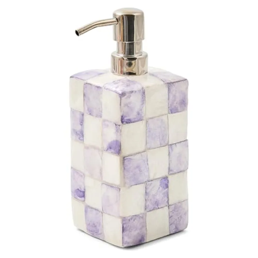 Capiz Soap Pump Soap Dispenser for Bathroom or Kitchen Purple-and-White
Capiz Soap Pump Soap Dispenser for Bathroom or Kitchen Purple-and-White