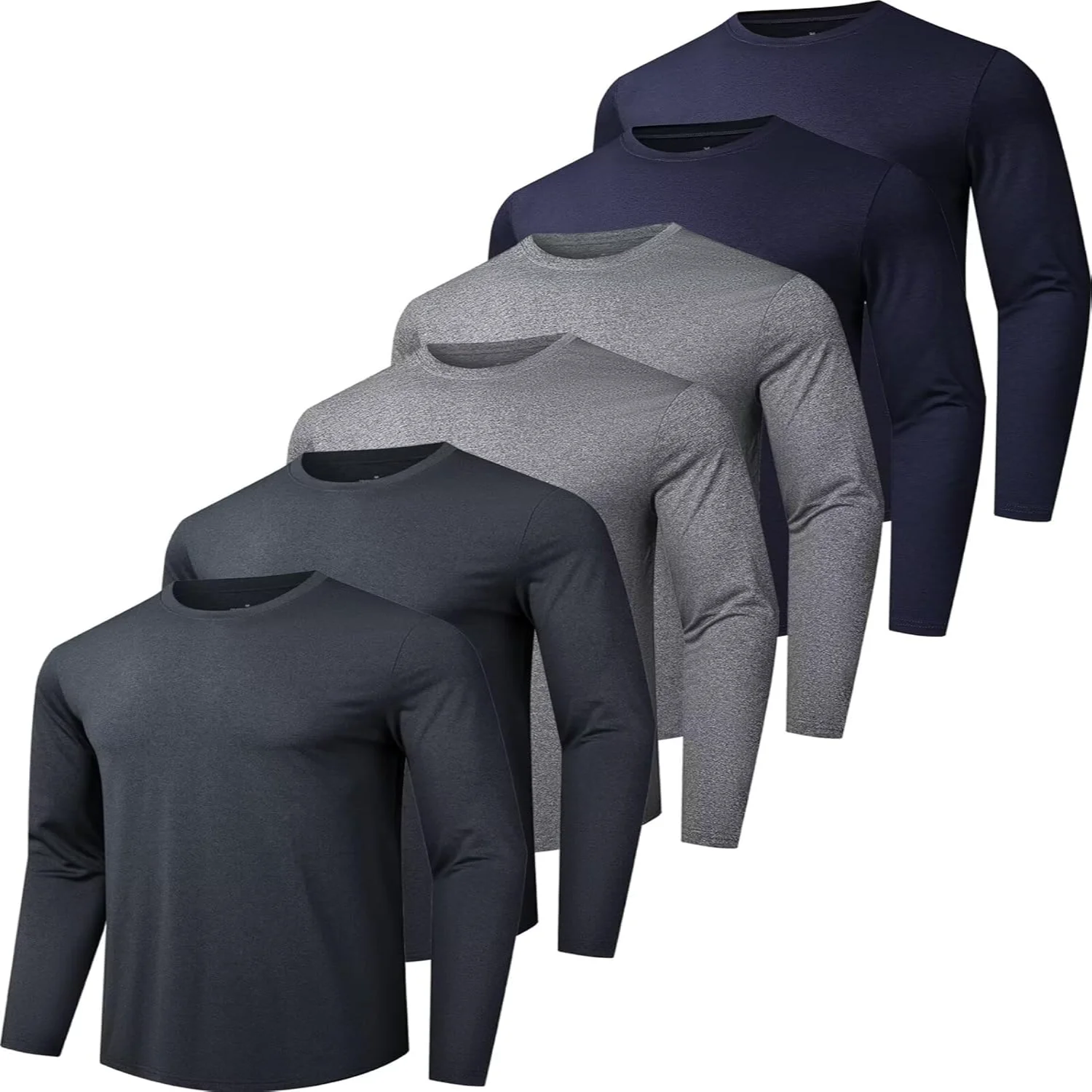 6 Pack Men's Quick Dry Long Sleeve Shirts Moisture Wicking Protection UV UPF Performance T-Shirt for Casual
6 Pack Men's Quick Dry Long Sleeve Shirts Moisture Wicking Protection UV UPF Performance T-Shirt for Casual