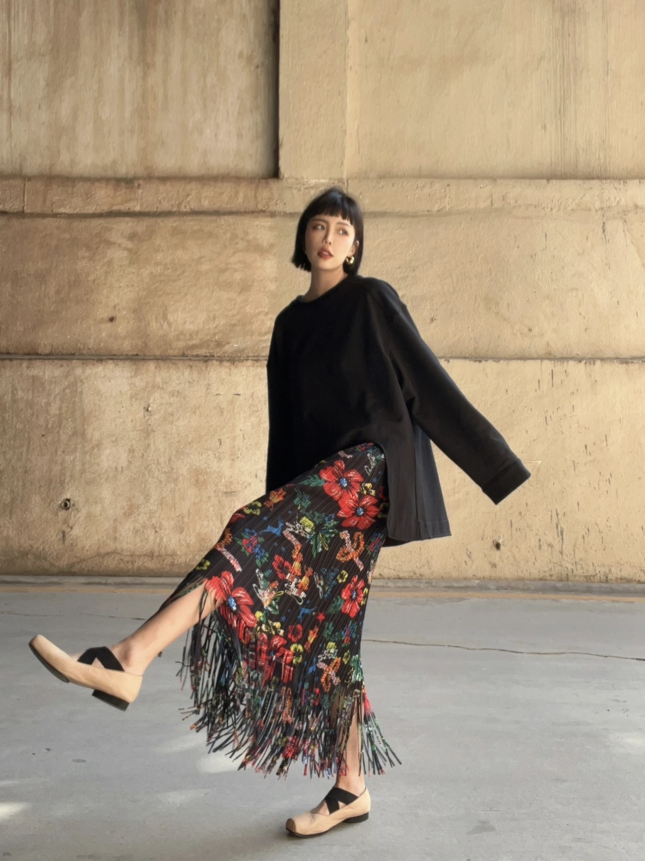 Retro Floral Print Half Skirt with Tassel Three-dimensional Pleated Slimming Women's Skirt Mid-waist A-line Polyester Fiber
Retro Floral Print Half Skirt with Tassel Three-dimensional Pleated Slimming Women's Skirt Mid-waist A-line Polyester Fiber
