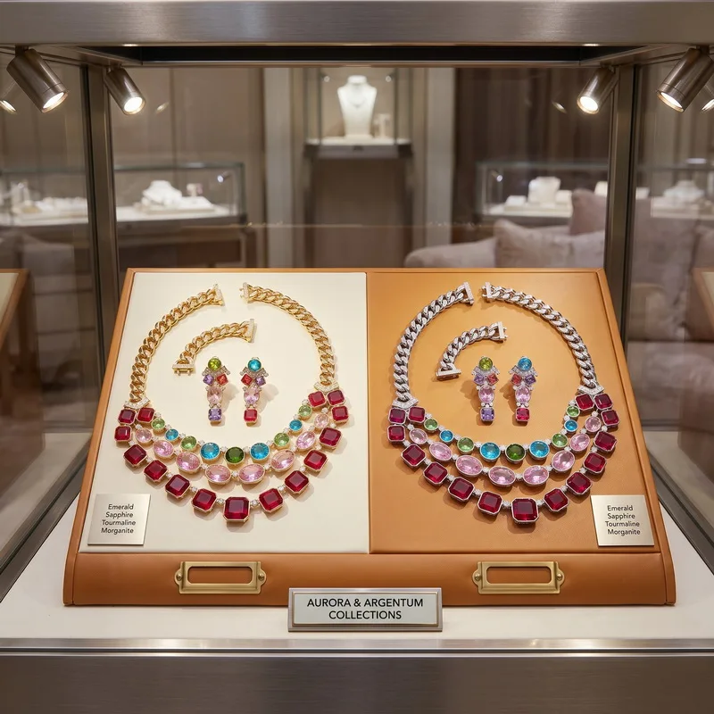 Europe America Style Earrings Necklace Women Lady Inlay Colored Cubic Zircon Three Layers Chain Dinner Party Jewelry Sets
Europe America Style Earrings Necklace Women Lady Inlay Colored Cubic Zircon Three Layers Chain Dinner Party Jewelry Sets