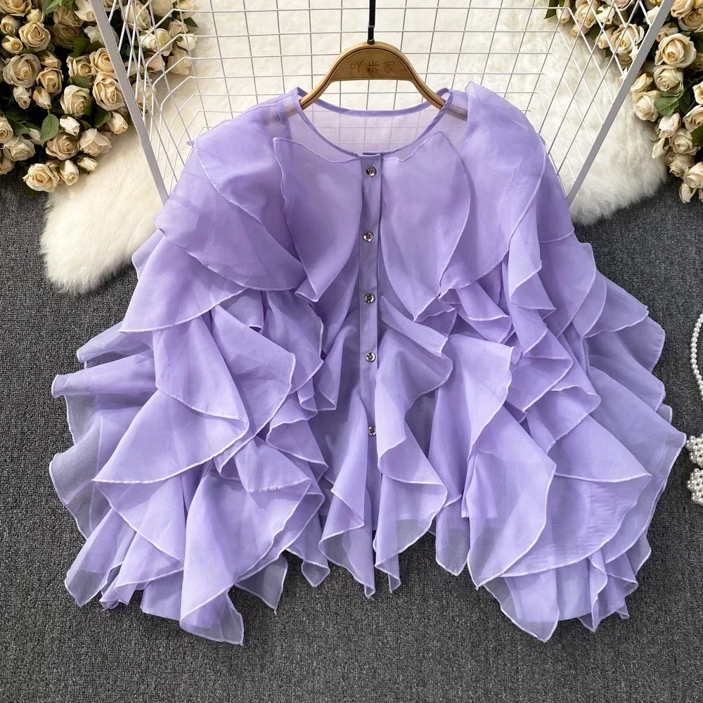 Осенняя женская блузка с круглым вырезом, длинными рукавами-фонариками и оборками, в стиле французского шика, универсальный женский топ, дропшиппинг
Осенняя женская блузка с круглым вырезом, длинными рукавами-фонариками и оборками, в стиле французского шика, универсальный женский топ, дропшиппинг