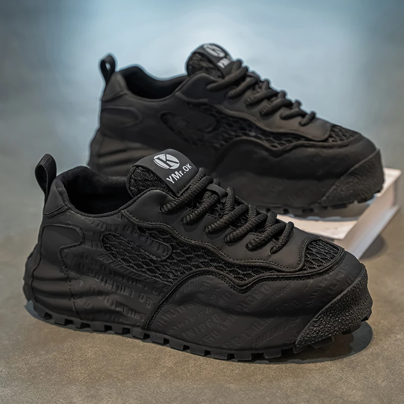 Men's Black Samurai Summer Breathable Mesh Sports Shoes Casual Running Increase Dad Shoes Fashionable Youth Trend Korean Style
Men's Black Samurai Summer Breathable Mesh Sports Shoes Casual Running Increase Dad Shoes Fashionable Youth Trend Korean Style