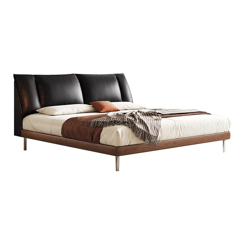 Medieval style solid wood leather bed retro style ash wood master bedroom double sailing bed
Medieval style solid wood leather bed retro style ash wood master bedroom double sailing bed