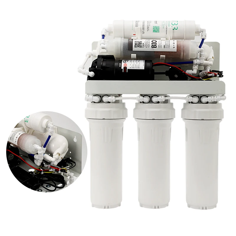 6-Stage 800GPD Electric Self-Cleaning Tankless Plastic RO Water Filter System 24-Month Filter Life Automatic Shut-Off
6-Stage 800GPD Electric Self-Cleaning Tankless Plastic RO Water Filter System 24-Month Filter Life Automatic Shut-Off