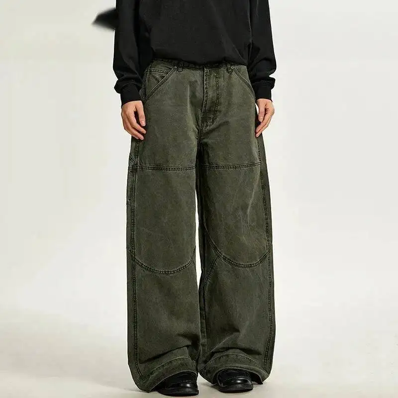 American Style Denim Men's Cargo Pants Three Dimensional Tailoring Deconstructed Design Casual Loose Wide Leg Jeans 9XCP55
American Style Denim Men's Cargo Pants Three Dimensional Tailoring Deconstructed Design Casual Loose Wide Leg Jeans 9XCP55
