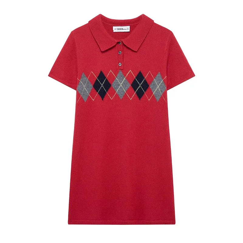 Women Fashion Red Plaid Front Button Knitted Mini Dress Vintage Lapel Neck Short Sleeves Female Chic Lady Dresses
Women Fashion Red Plaid Front Button Knitted Mini Dress Vintage Lapel Neck Short Sleeves Female Chic Lady Dresses