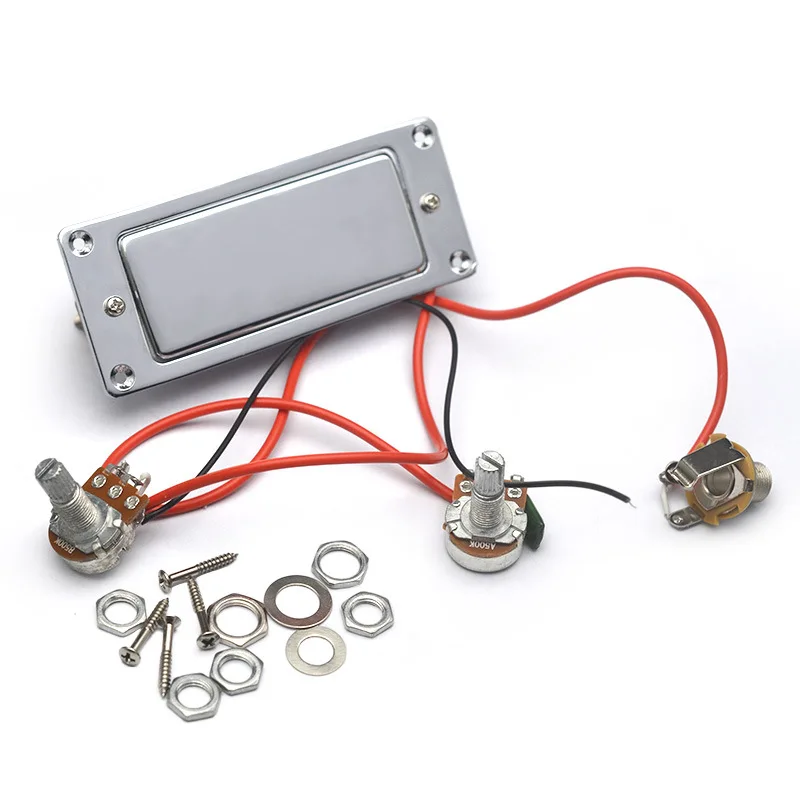 Metal double coil electric guitar pickup with 1V1T control output socket, chrome electric guitar pickup
Metal double coil electric guitar pickup with 1V1T control output socket, chrome electric guitar pickup