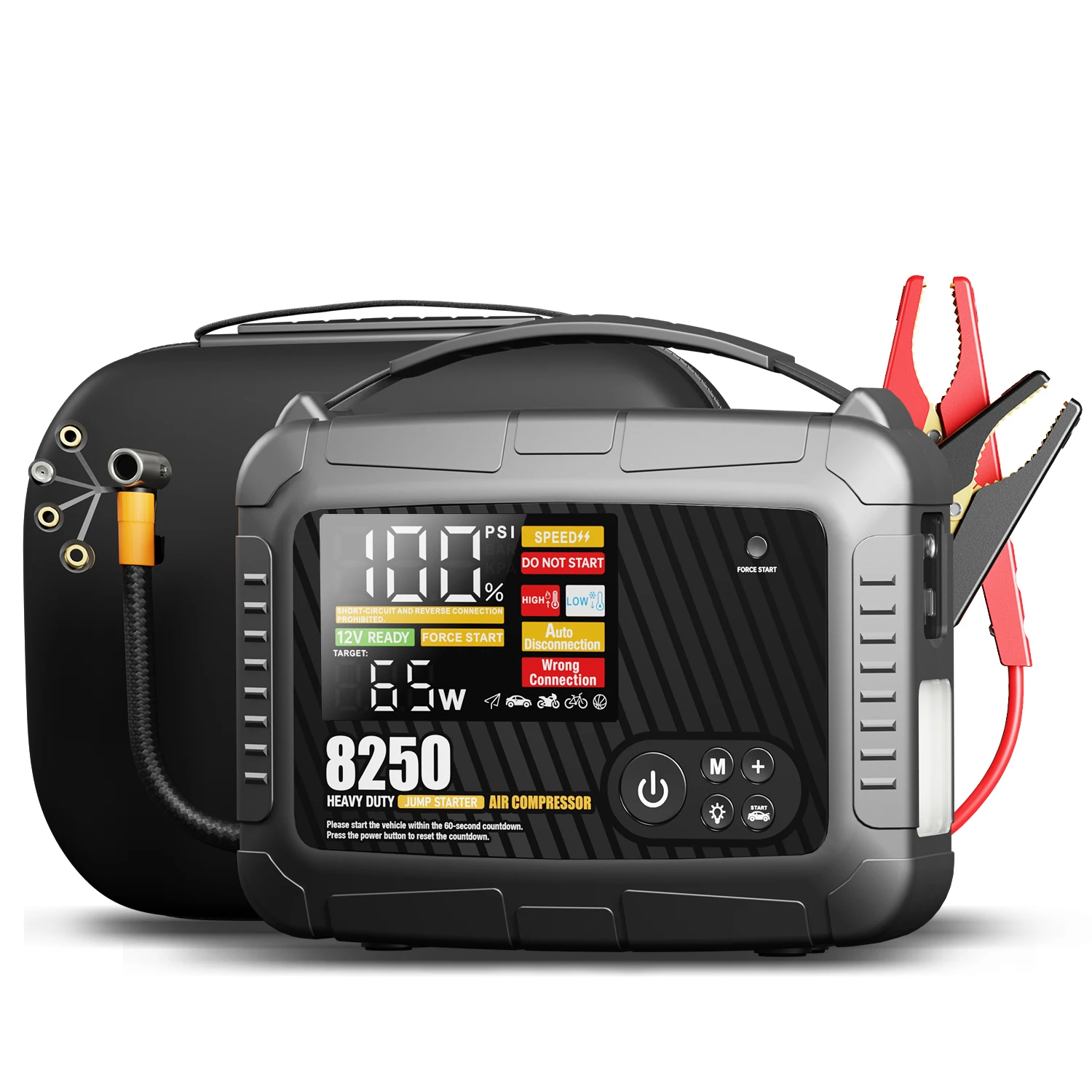 Factory Wholesales Car Battery Jump Starter 6700A 12-Volt 32000mAh Jump Starter with Air Pump Compressor 150PSI Tire Inflator
Factory Wholesales Car Battery Jump Starter 6700A 12-Volt 32000mAh Jump Starter with Air Pump Compressor 150PSI Tire Inflator