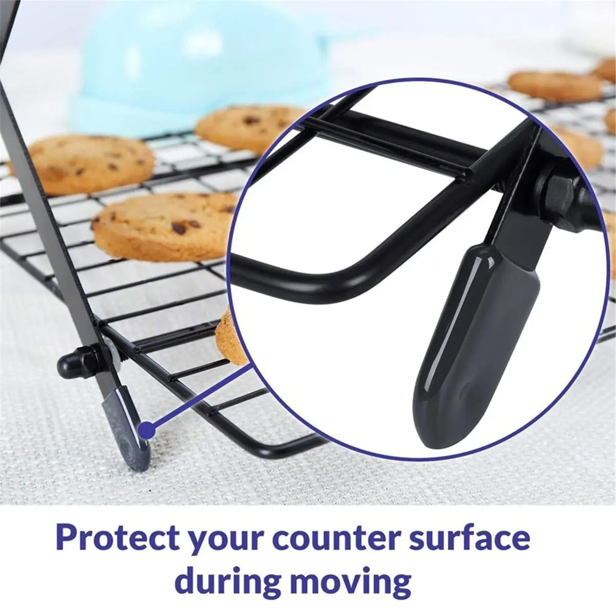 4-Tier Upgraded Foldable Cooling Rack Stackable Roasting Cooking Drying Wire Cooling Rack for Cookies Baking