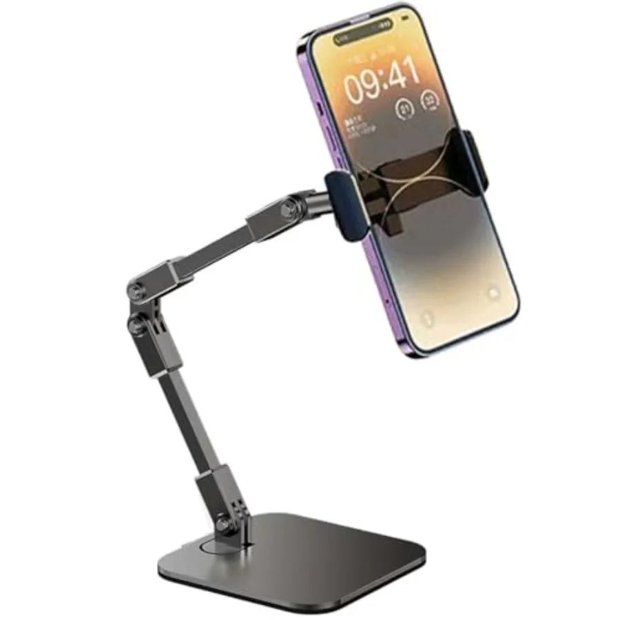Overhead phone stand for Video Recording on desk, Adjustable Smartphones holder, Articulating Arm Stand with Base, Flexible Cel
Overhead phone stand for Video Recording on desk, Adjustable Smartphones holder, Articulating Arm Stand with Base, Flexible Cel