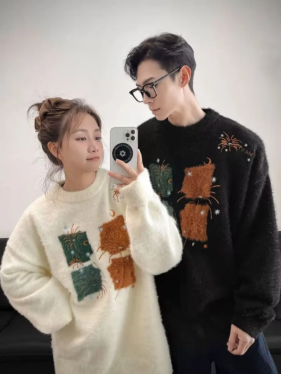Couples Matching American High Street Embroidered Knitwear round Ne Retro Sle Women's Faux Mink Lazy Sle Sweater
Couples Matching American High Street Embroidered Knitwear round Ne Retro Sle Women's Faux Mink Lazy Sle Sweater
