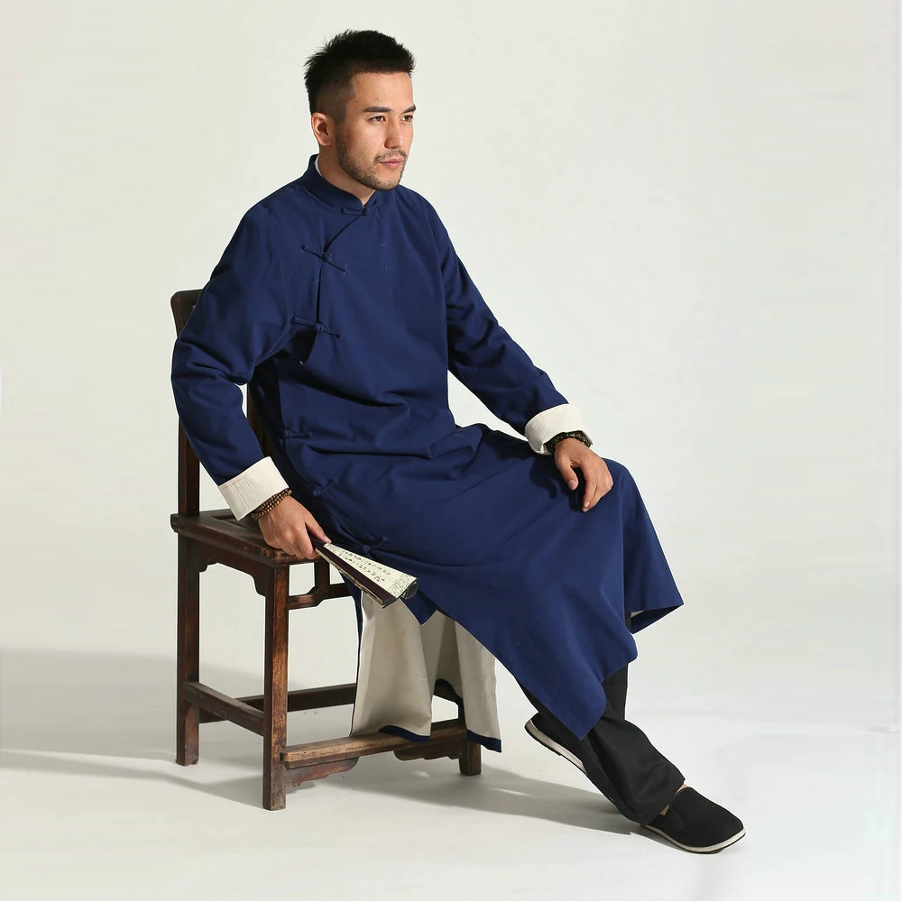 2025 New Chinese Style Men Cotton Cheongsam Coat Vintage Design Clothes Navy Blue Zen Kongfu Mandarin Coat Spring Summer Autumn
2025 New Chinese Style Men Cotton Cheongsam Coat Vintage Design Clothes Navy Blue Zen Kongfu Mandarin Coat Spring Summer Autumn