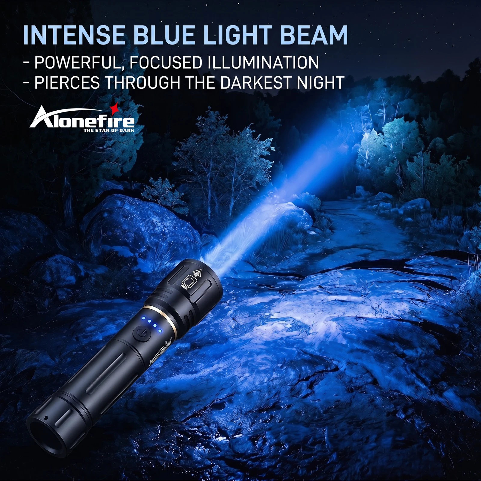 Alonefire Zoom High Power Blue Light LED flashlight USB Rechargeable Aluminum Torch Camping Outdoor Hiking Hunting Fishing Lamp
Alonefire Zoom High Power Blue Light LED flashlight USB Rechargeable Aluminum Torch Camping Outdoor Hiking Hunting Fishing Lamp