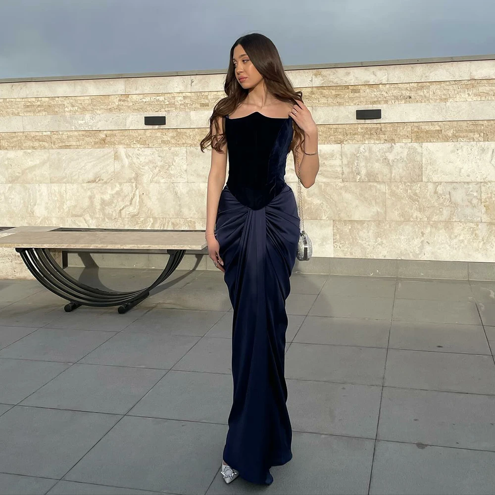 Msikoods Elegant Mermaid Prom Dress 2025 Strapless Pleats Velvet Evening Gown Women Birthday Celebrity Party Dress Customized
Msikoods Elegant Mermaid Prom Dress 2025 Strapless Pleats Velvet Evening Gown Women Birthday Celebrity Party Dress Customized
