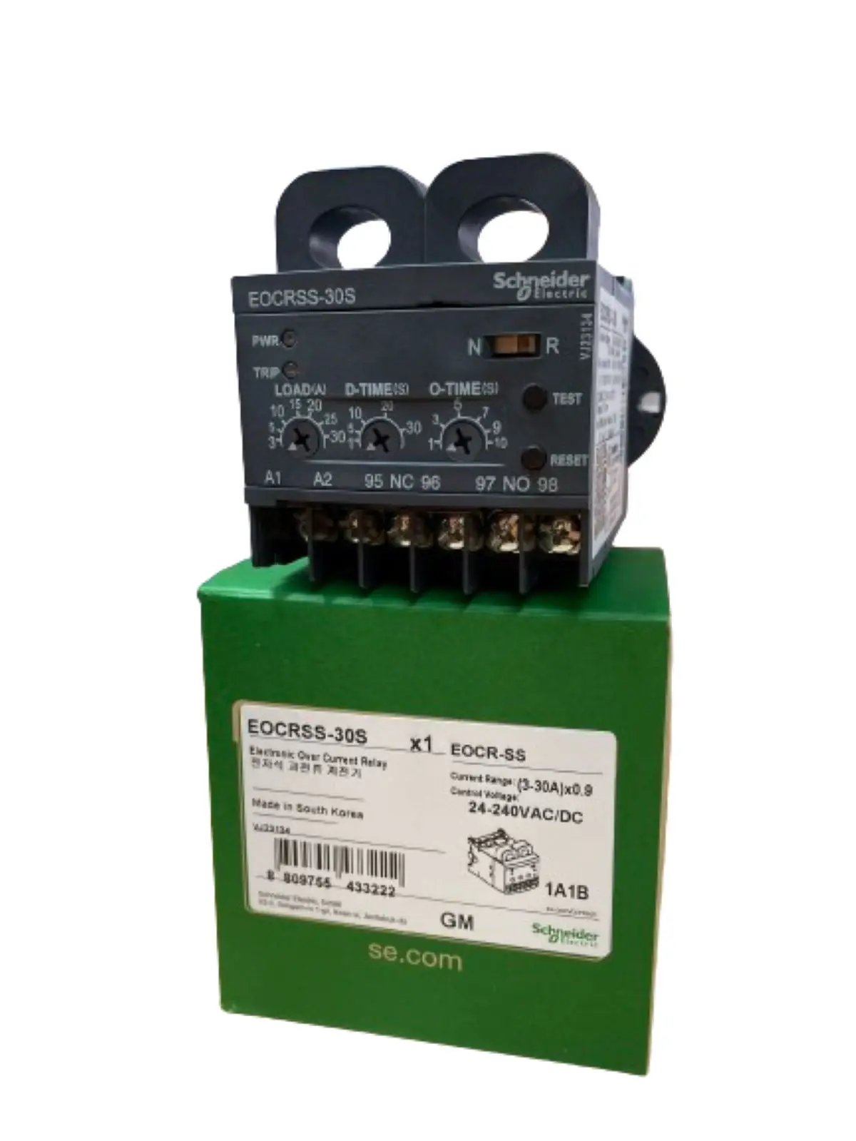 EOCRSS-30S electronic overcurrent relay - 3-30A - 220 V AC
EOCRSS-30S electronic overcurrent relay - 3-30A - 220 V AC