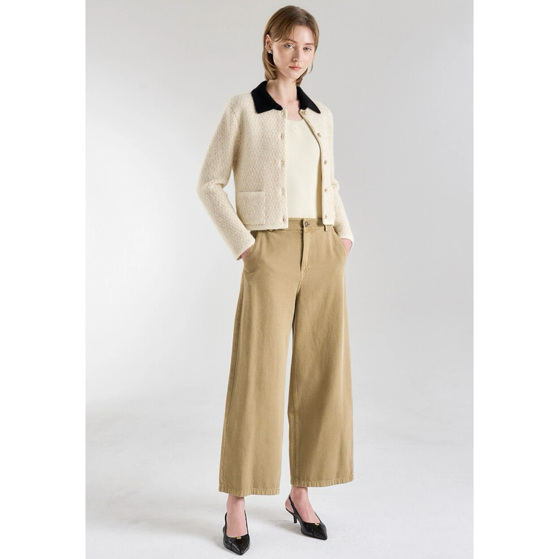 Брюки из чистого хлопка с широкими штанинами, укороченные, повседневные, универсальные, с высокой талией, цвет лимонный, LAN26, весенние, для поездок на работу, женские...
Брюки из чистого хлопка с широкими штанинами, укороченные, повседневные, универсальные, с высокой талией, цвет лимонный, LAN26, весенние, для поездок на работу, женские...