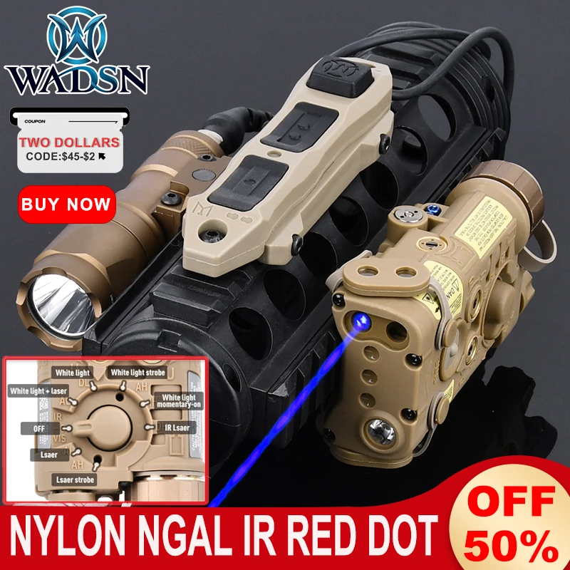 Wadsn Tactical NGAL Red Green Blue IR Laser White LED M300A Scout Light Dual Function Pressure Switch Fit M-lok Keymod 20MM Rail
Wadsn Tactical NGAL Red Green Blue IR Laser White LED M300A Scout Light Dual Function Pressure Switch Fit M-lok Keymod 20MM Rail