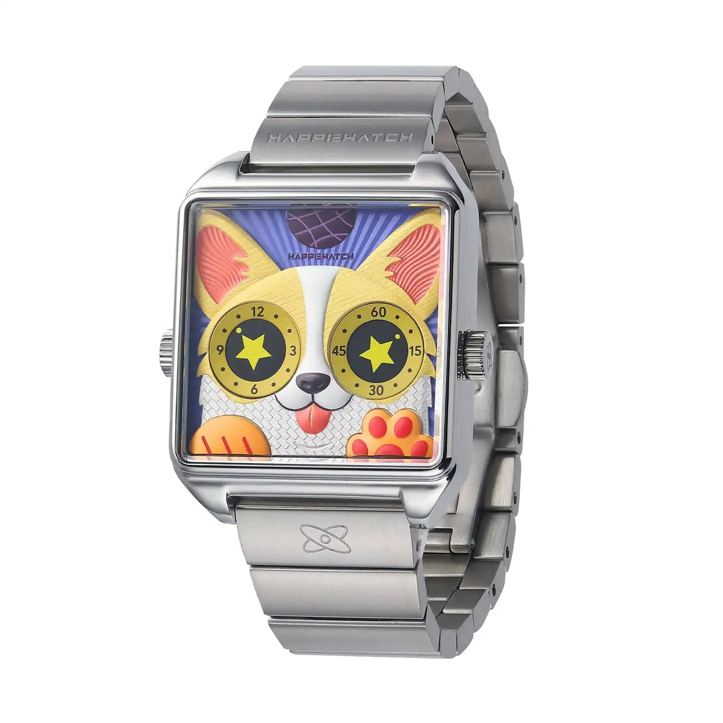 HappieWatch The Corgi Modern Dog Watch in Silver 
HappieWatch The Corgi Modern Dog Watch in Silver
