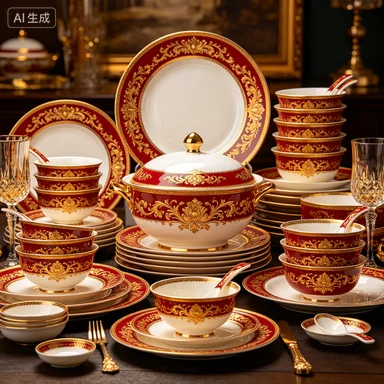 98 Royal Style Embossed Gold Red Tableware Set for 12 People Exquisite Porcelain Deluxe Plate And Bowl Set
98 Royal Style Embossed Gold Red Tableware Set for 12 People Exquisite Porcelain Deluxe Plate And Bowl Set