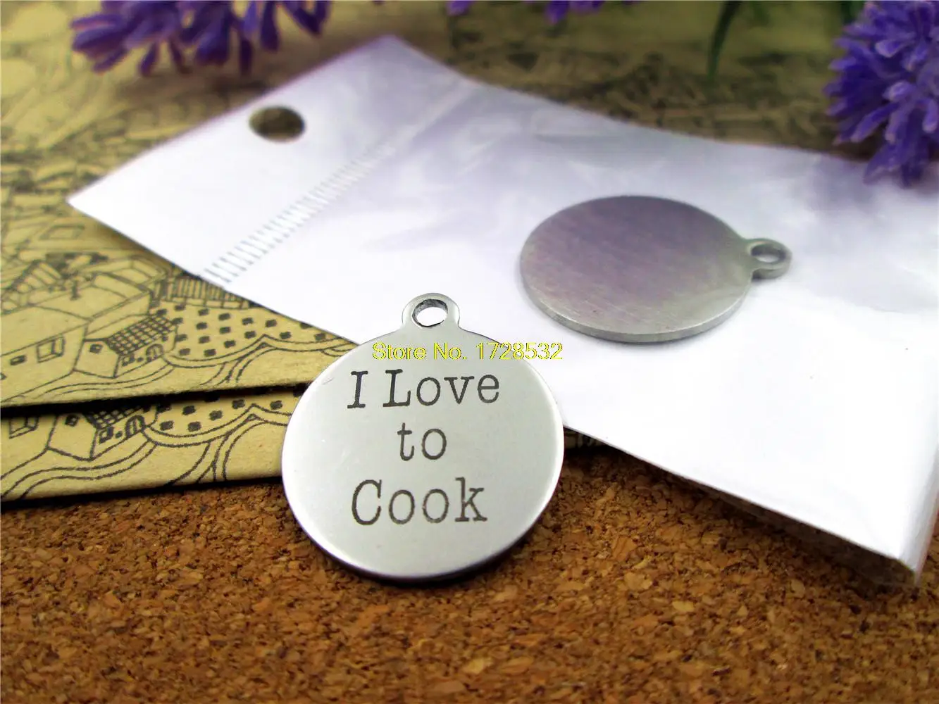 20pcs/lot--20mm stainless steel circle round "I love to cook"one side DIY Charms Pendants
20pcs/lot--20mm stainless steel circle round "I love to cook"one side DIY Charms Pendants