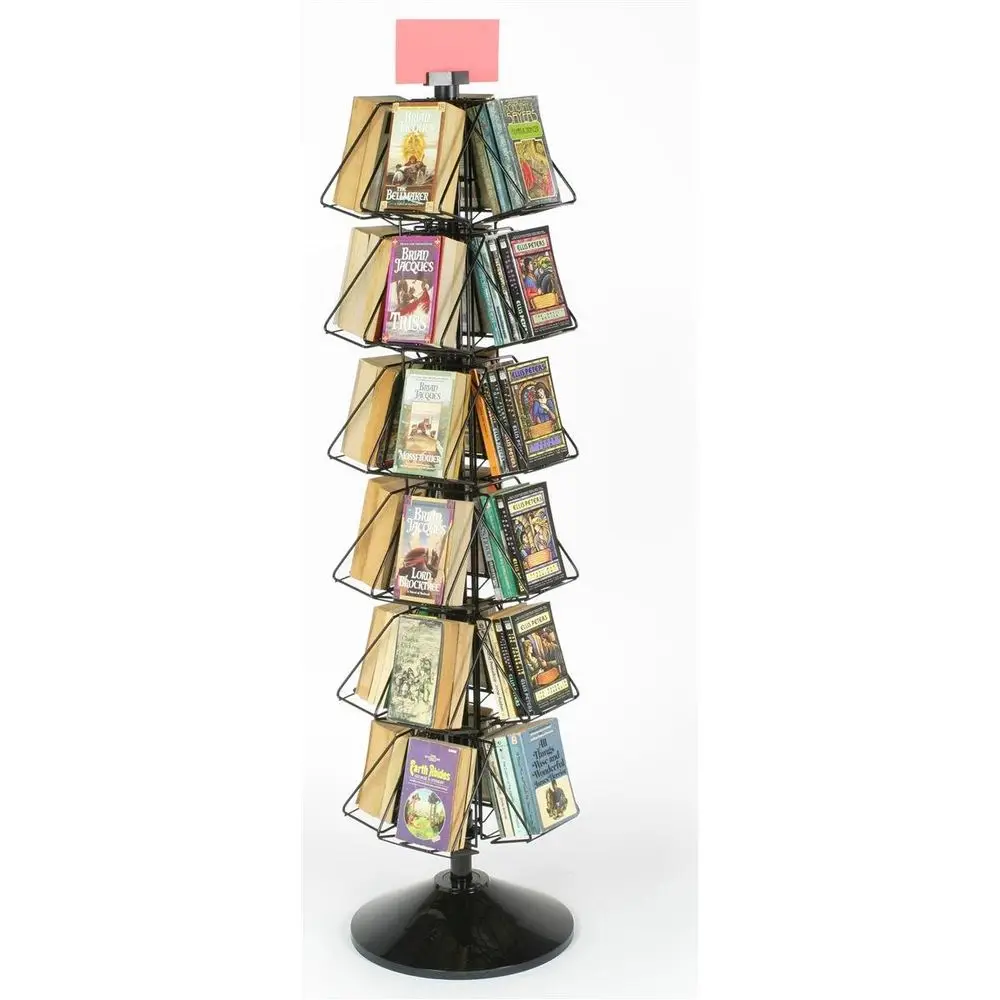 Rotating Book Display Rack, Floor Standing Wire Spinner Rack with 24 Pockets for Small Books, Comics or DVDs, 360 Degree Book R
Rotating Book Display Rack, Floor Standing Wire Spinner Rack with 24 Pockets for Small Books, Comics or DVDs, 360 Degree Book R