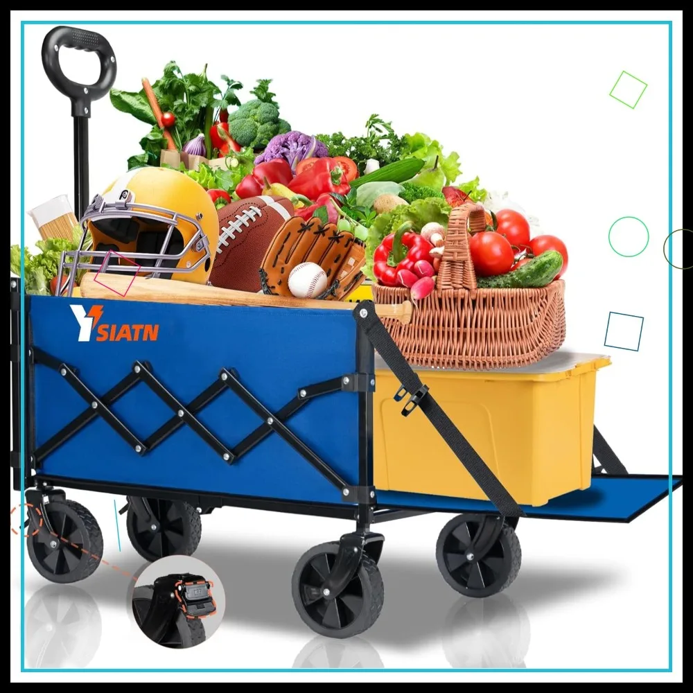 Collapsible Folding Wagon Cart with Tailgate, Heavy Duty 300lbs Capacity, Brake Wheels for Shopping Camping Sports Garden, Blue
Collapsible Folding Wagon Cart with Tailgate, Heavy Duty 300lbs Capacity, Brake Wheels for Shopping Camping Sports Garden, Blue