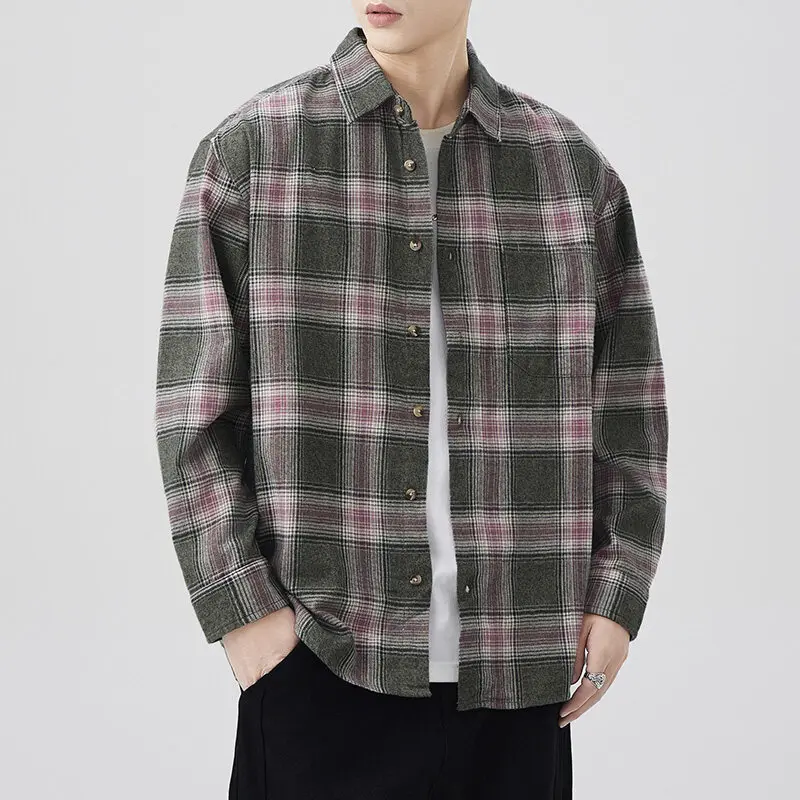 Brushed Loose Plaid Long Sleeve Shirt Jacket 2025 Spring and Autumn Vintage Men's Loose Casual Shirt M-4XL
Brushed Loose Plaid Long Sleeve Shirt Jacket 2025 Spring and Autumn Vintage Men's Loose Casual Shirt M-4XL