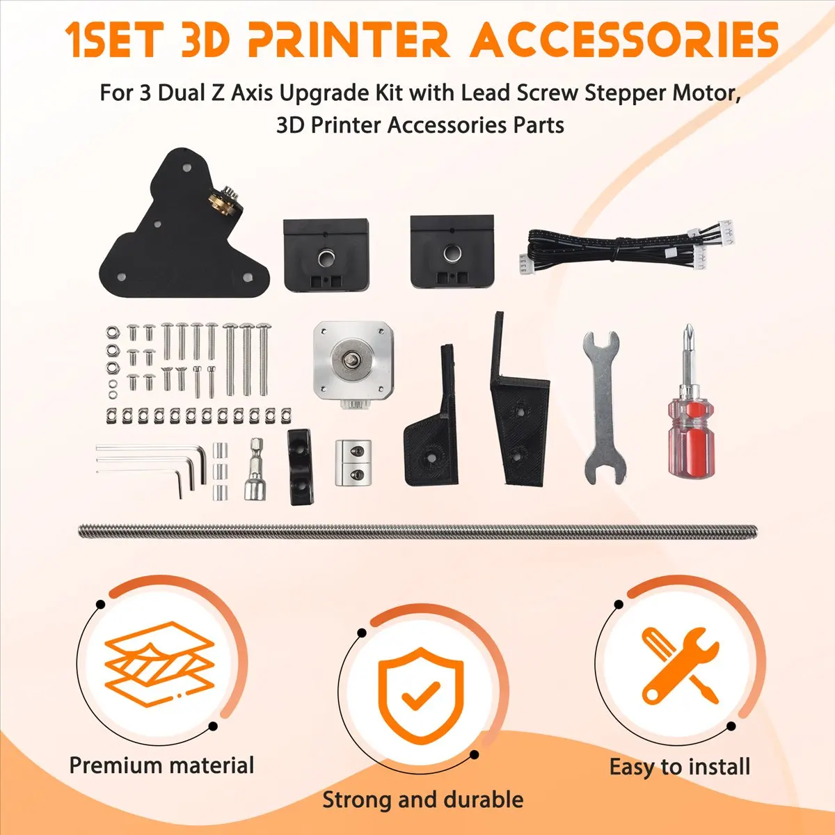 (B63C) Комплект для модернизации двойной оси Z для Ender 3 с шаговым двигателем и ходовым винтом, запчасти и аксессуары для 3D-принтера Creality Ender 3
(B63C) Комплект для модернизации двойной оси Z для Ender 3 с шаговым двигателем и ходовым винтом, запчасти и аксессуары для 3D-принтера Creality Ender 3