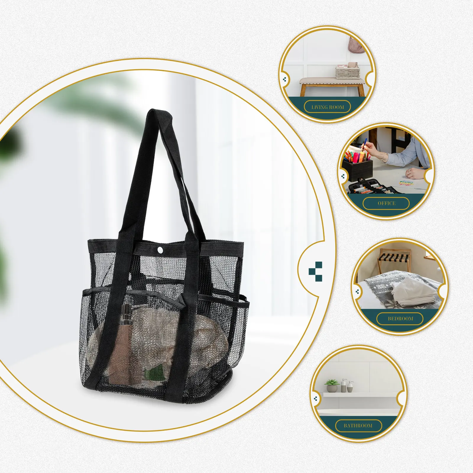 Large Mesh Beach Bag Multi-Pocket Portable Tote Travel Shower Storage Toiletry Bag Mesh Beach Tote Makeup Container
Large Mesh Beach Bag Multi-Pocket Portable Tote Travel Shower Storage Toiletry Bag Mesh Beach Tote Makeup Container