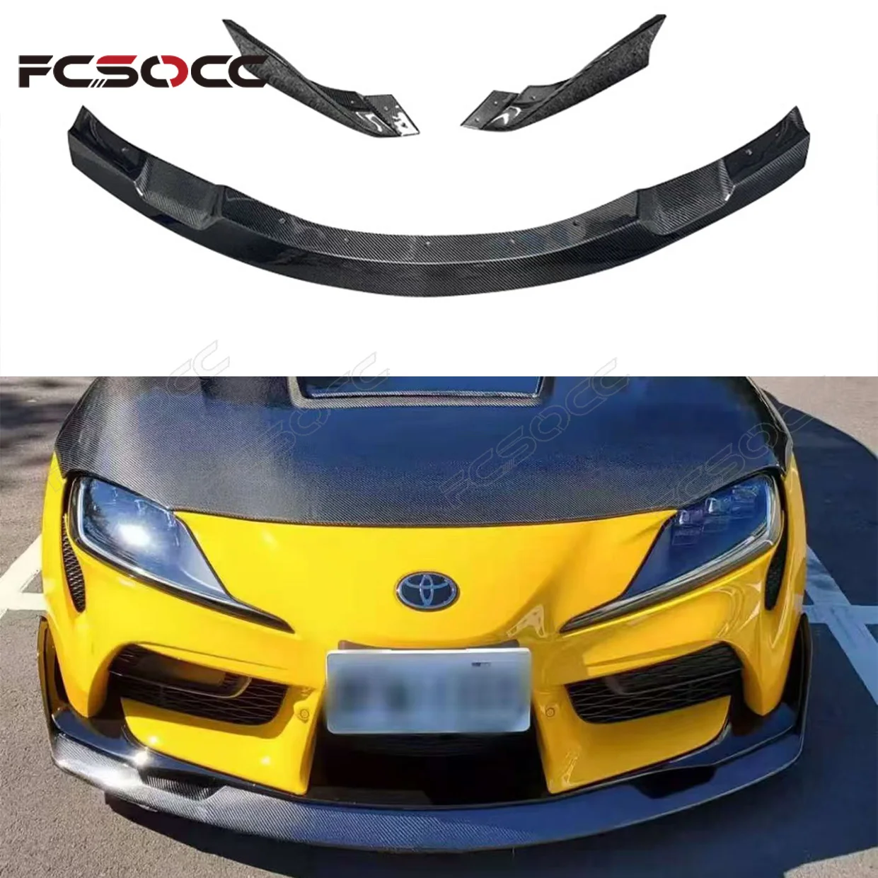 3pcs Carbon Fiber Front Bumper Lip Spoiler Bodykit New for-Toyota for Supra GR A90 A91 Mk5 2019+ Front Lip Splitter
3pcs Carbon Fiber Front Bumper Lip Spoiler Bodykit New for-Toyota for Supra GR A90 A91 Mk5 2019+ Front Lip Splitter