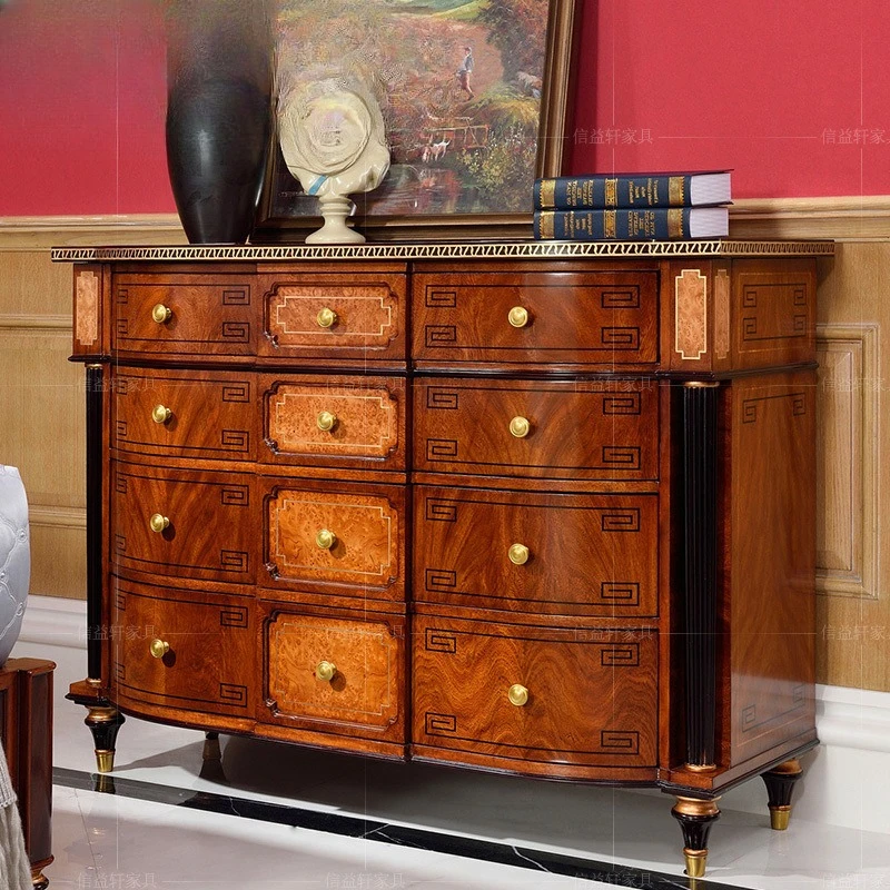 English Solid Wood Carved Chest of Drawers European Neo-classical Luxury Sideboard Mansion Villa Restaurant Storage
English Solid Wood Carved Chest of Drawers European Neo-classical Luxury Sideboard Mansion Villa Restaurant Storage
