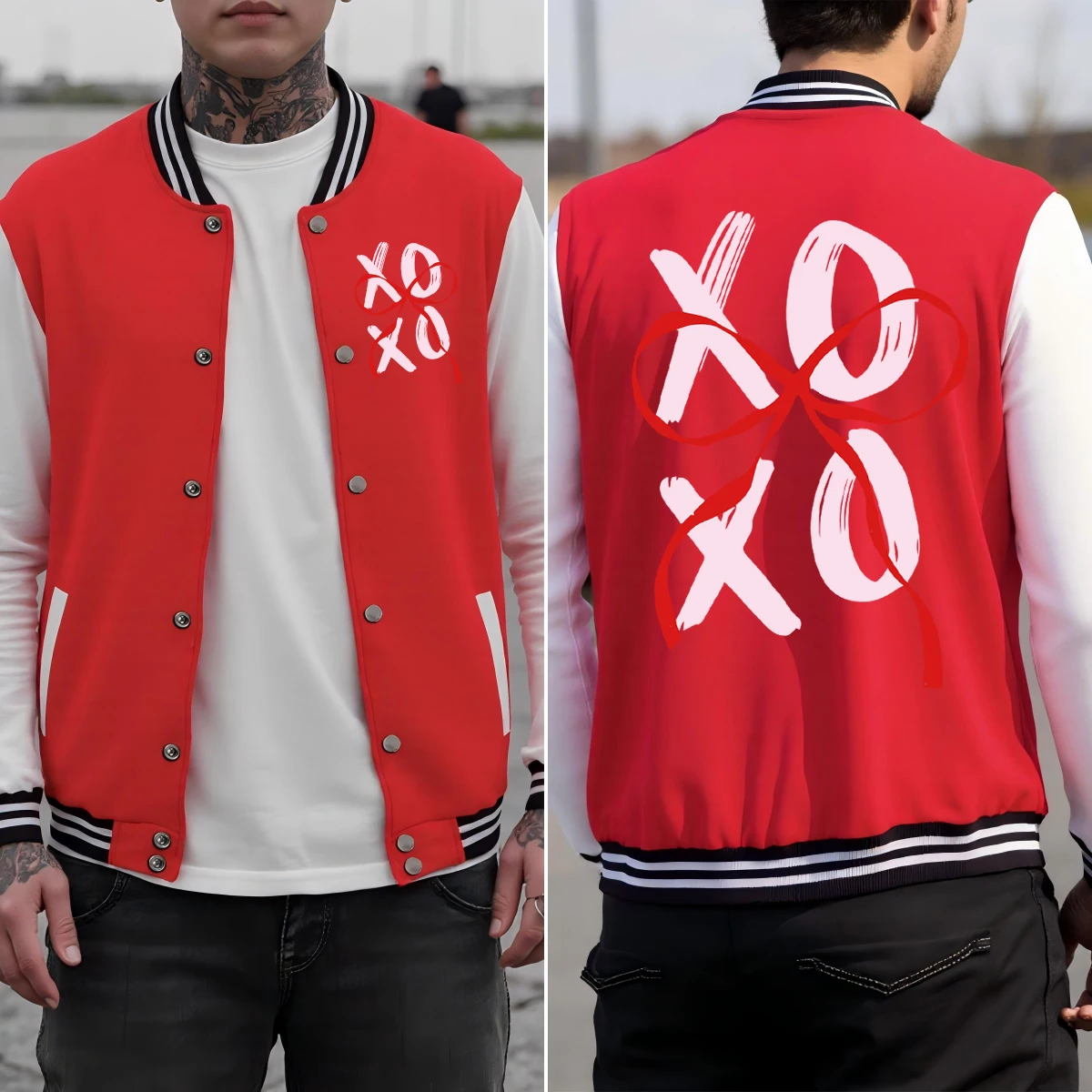 Xo Red Bow Creative Printed Men Jackets Cotton Fashion Baseball Uniform Colorful Loose Streetwear Autumn Soft Man Clothes
Xo Red Bow Creative Printed Men Jackets Cotton Fashion Baseball Uniform Colorful Loose Streetwear Autumn Soft Man Clothes