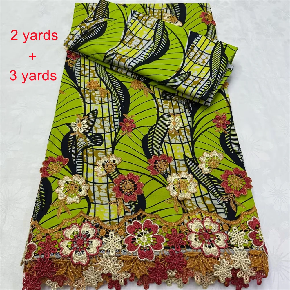 3 yards Wax Lace And 2 Yards Cotton wax Fabric ,3D Applique Cotton Wax Embroidery Material for Sewing & Desig 5 Yards
3 yards Wax Lace And 2 Yards Cotton wax Fabric ,3D Applique Cotton Wax Embroidery Material for Sewing & Desig 5 Yards