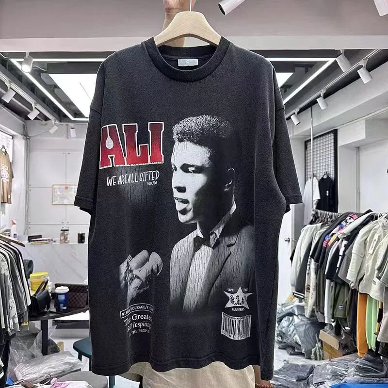 Wash Black Summer New Casual T-shirts Men Woman 1:1 High Quality Portrait Printing Retro Loose Hip Hop Top Tees
Wash Black Summer New Casual T-shirts Men Woman 1:1 High Quality Portrait Printing Retro Loose Hip Hop Top Tees