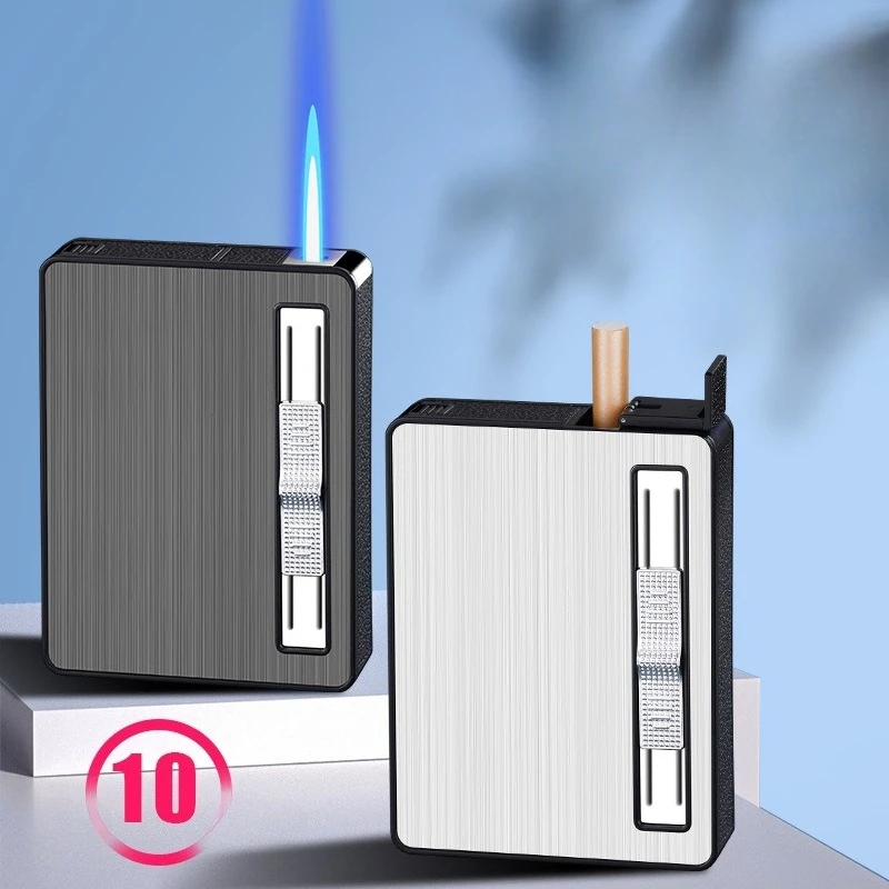 New Automatic Smoke Inflatable Windproof Lighter Integrated Men's 10 Pack Cigarette Box Gift Cigarette Lighter Smoke Accessories
New Automatic Smoke Inflatable Windproof Lighter Integrated Men's 10 Pack Cigarette Box Gift Cigarette Lighter Smoke Accessories