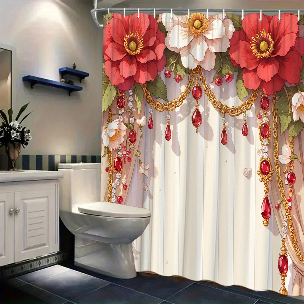 Vintage Floral Shower Curtain Red Roses Luxury Bathroom Decor Waterproof Curtain Liner Elegant Romantic Shower Curtain for Home
Vintage Floral Shower Curtain Red Roses Luxury Bathroom Decor Waterproof Curtain Liner Elegant Romantic Shower Curtain for Home