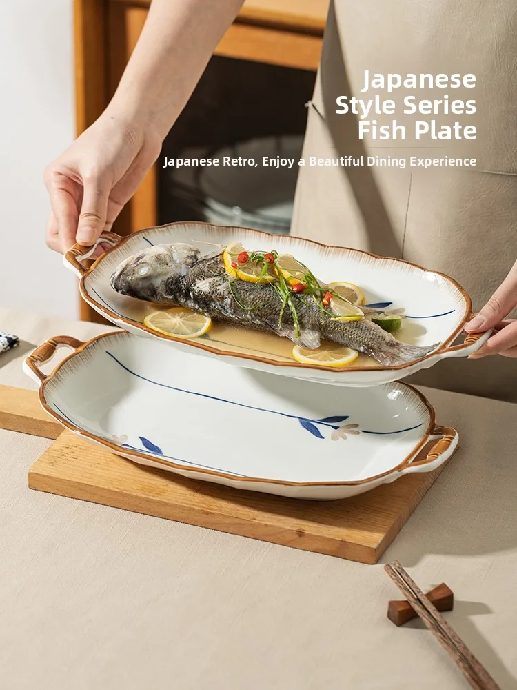 Modern Housewife Lan Ting Sequence Large Size Ceramic Fish Plate Steamed Fish Dish Deep Dish Tray Japanese Style Dining Utensils
Modern Housewife Lan Ting Sequence Large Size Ceramic Fish Plate Steamed Fish Dish Deep Dish Tray Japanese Style Dining Utensils