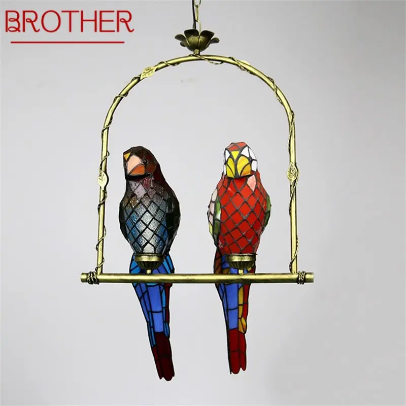 BROTHER Tiffany Parrot Pendant Lamp LED Creative Design Color Glass Hanging Light for Home Bedroom Study Aisle Decor
BROTHER Tiffany Parrot Pendant Lamp LED Creative Design Color Glass Hanging Light for Home Bedroom Study Aisle Decor