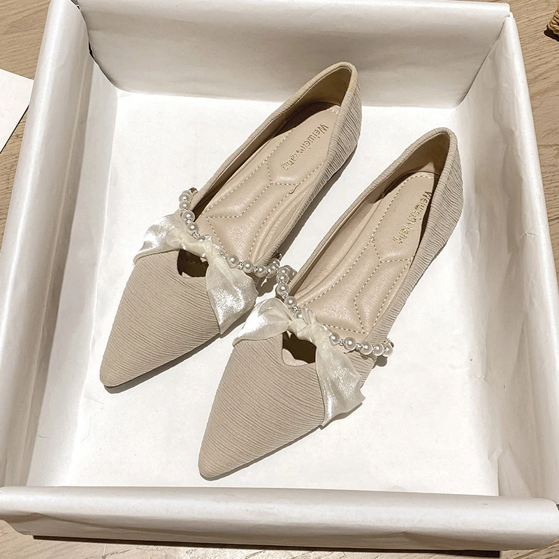Pointed Toe Women's Flat Shoes for Autumn2026New style evening pearl shallow loafers versatile soft-soled women's shoes
Pointed Toe Women's Flat Shoes for Autumn2026New style evening pearl shallow loafers versatile soft-soled women's shoes