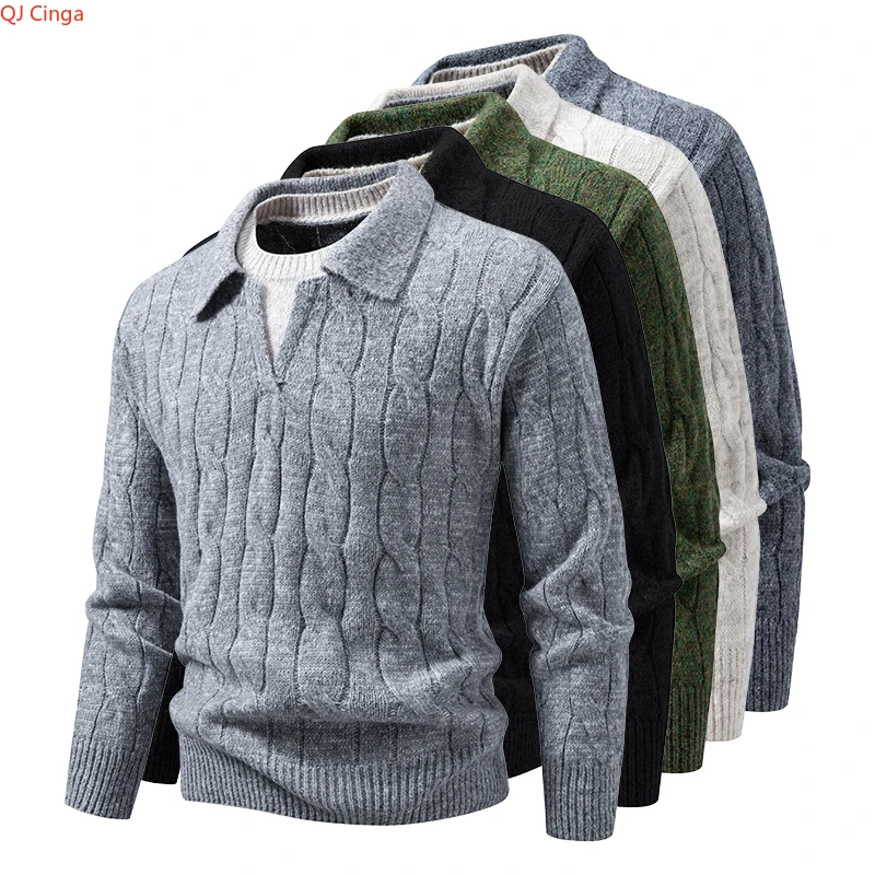 2026 New Men's Gray Collared Sweater, Green Knit Pullover Sweaters, Available in Beige and Black.
2026 New Men's Gray Collared Sweater, Green Knit Pullover Sweaters, Available in Beige and Black.