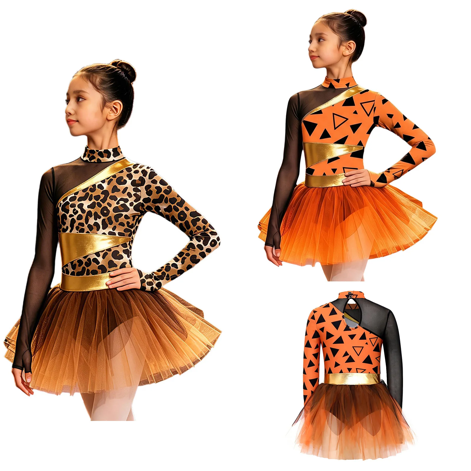 Kids Girls Caveman Primitive Man Costume Ballet Dance Tutu Dress Long Sleeve Metallic Printed Mesh Dresses Gymnastics Leotard
Kids Girls Caveman Primitive Man Costume Ballet Dance Tutu Dress Long Sleeve Metallic Printed Mesh Dresses Gymnastics Leotard