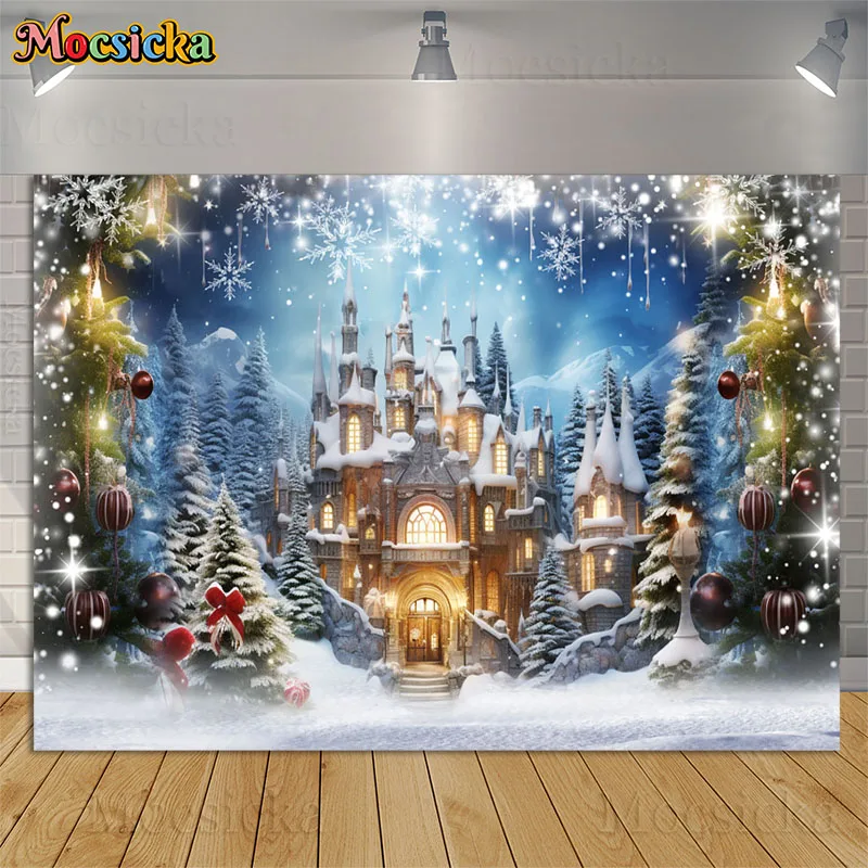 Winter Castle Snow Scene Photography Background Christmas Tree Forest Wonderland Kid Family Portrait Party Backdrop Photo Studio
Winter Castle Snow Scene Photography Background Christmas Tree Forest Wonderland Kid Family Portrait Party Backdrop Photo Studio