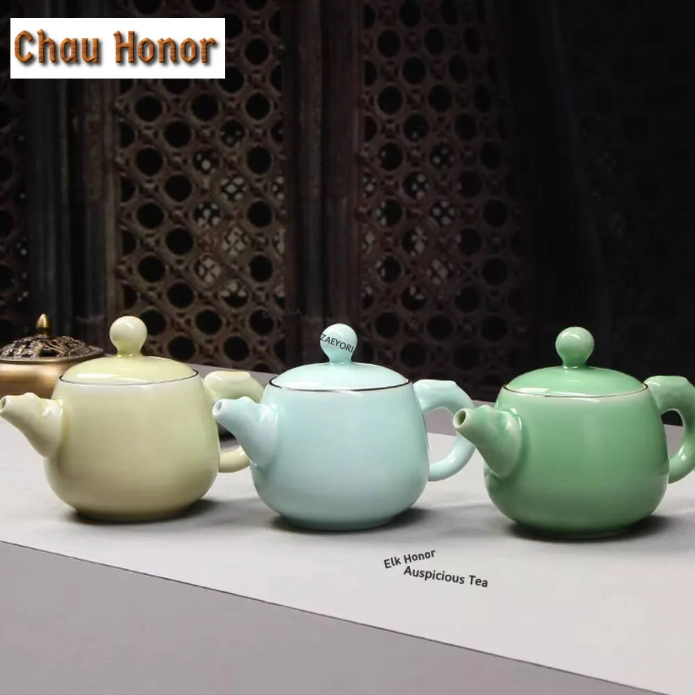 240ml Creative Longquan Celadon Teapot Luxury Pot Tea Brewing Kettle with Ball Hole Filter Handmade Cha Accessories Ornaments
240ml Creative Longquan Celadon Teapot Luxury Pot Tea Brewing Kettle with Ball Hole Filter Handmade Cha Accessories Ornaments